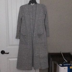 Long sweater cardigan-duster